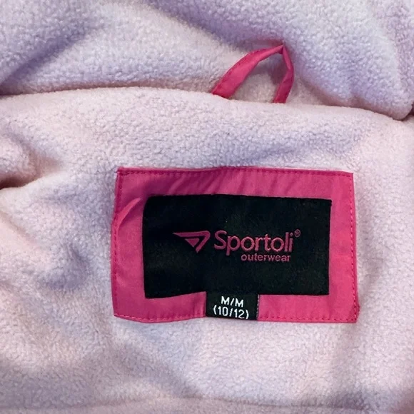 Sportoli Winter Coat. Pink Winter Coat Girls size 10-12 - Picture 2 of 3